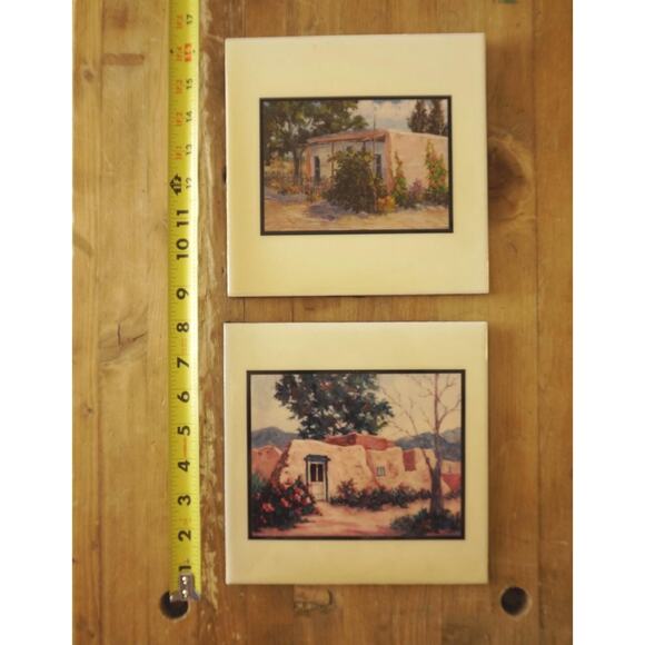 Original Paintings set of 2- Carolyn Lankford- Adobe style exterior - Picture 4 of 8